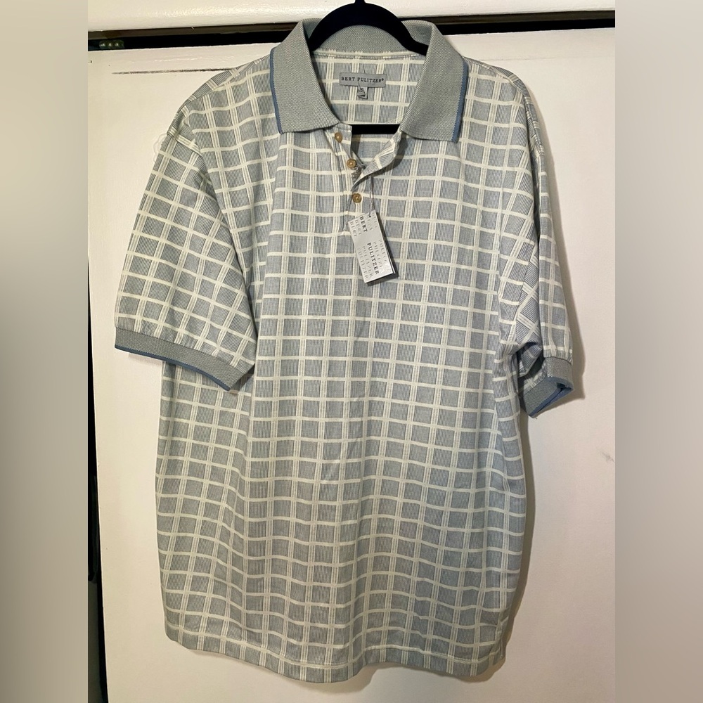 Stylish Gray Checkered Polo Shirt